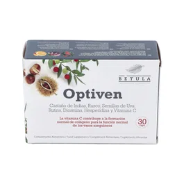BETULA Optiven 30 Cápsulas para la Circulación Sanguínea, Vasos Sanguíneos, Venas y Capilares