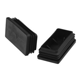 WOLFPACK LINEA PROFESIONAL Contera Plástico Rectangular Interior Negro 80x40 mm, Bolsa 100 Unidades