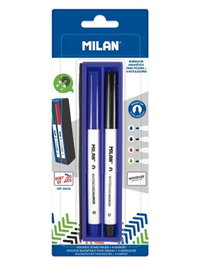 Milan Pack de Borrador Magnético y 4 Rotuladores para Pizarra Blanca Surtidos