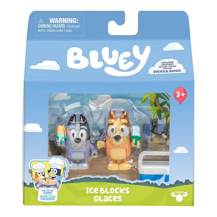 Moose Pack 2 Figuras Hielo Calcatines Y Bingo 18914 Bluey Español