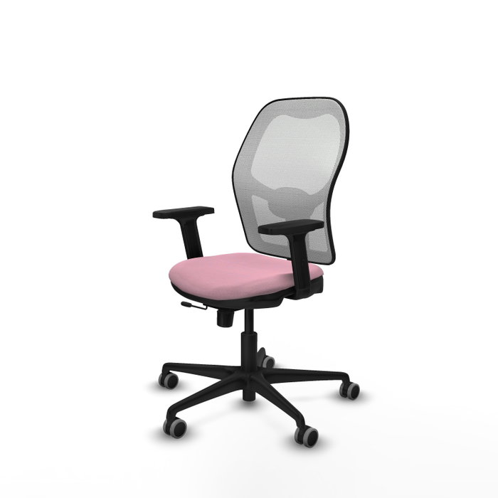 PIQUERAS Y CRESPO Silla de oficina Jorquera con mecanismo Sincro/Traslack, Rosa y Blanco