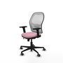 PIQUERAS Y CRESPO Silla de oficina Jorquera con mecanismo Sincro/Traslack, Rosa y Blanco