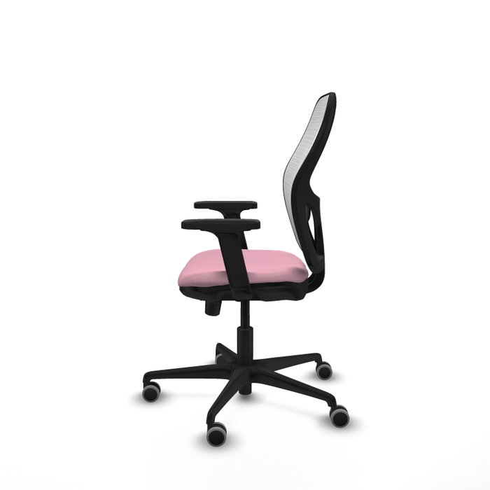 PIQUERAS Y CRESPO Silla de oficina Jorquera con mecanismo Sincro/Traslack, Rosa y Blanco