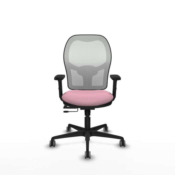PIQUERAS Y CRESPO Silla de oficina Jorquera con mecanismo Sincro/Traslack, Rosa y Blanco