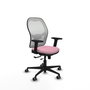 PIQUERAS Y CRESPO Silla de oficina Jorquera con mecanismo Sincro/Traslack, Rosa y Blanco
