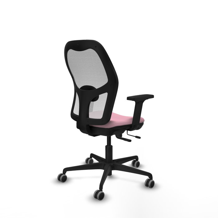 PIQUERAS Y CRESPO Silla de oficina Jorquera con mecanismo Sincro/Traslack, Rosa y Blanco