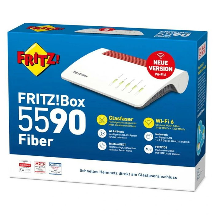 AVM FRITZ!Box 5590 Fiber Router Wi-Fi 6 para Fibra Óptica AVM FRITZ!Box 5590 Fiber Router Wi-Fi 6 para Fibra Óptica