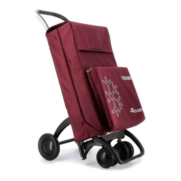 Rolser Carro de la Compra Termo Fresh MF 4.2 Tour, 4/2 Ruedas, Bolsa 46L y Bolsillo Térmico 8L, Carga 50kg, Color Burdeos