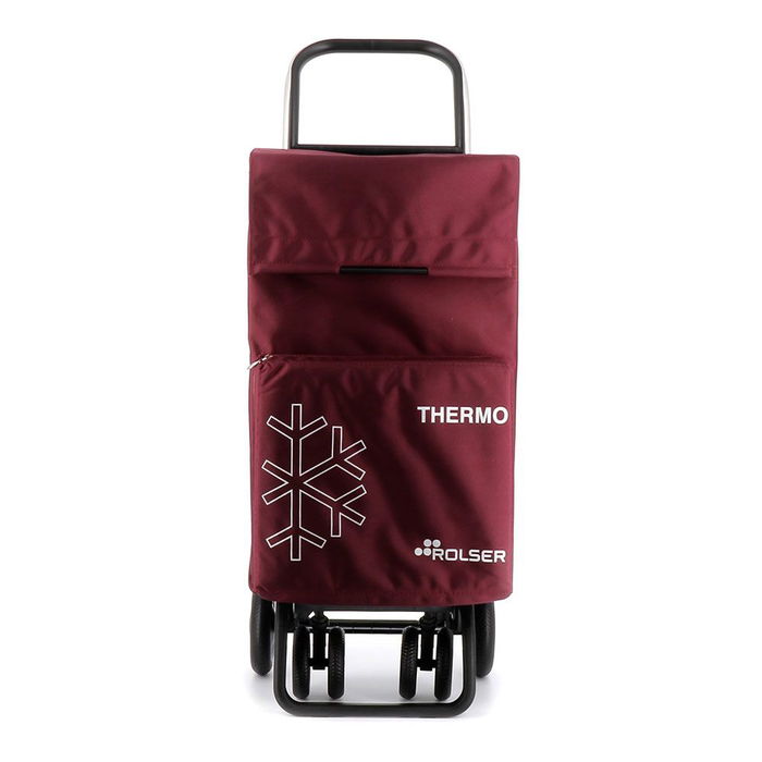Rolser Carro de la Compra Termo Fresh MF 4.2 Tour, 4/2 Ruedas, Bolsa 46L y Bolsillo Térmico 8L, Carga 50kg, Color Burdeos