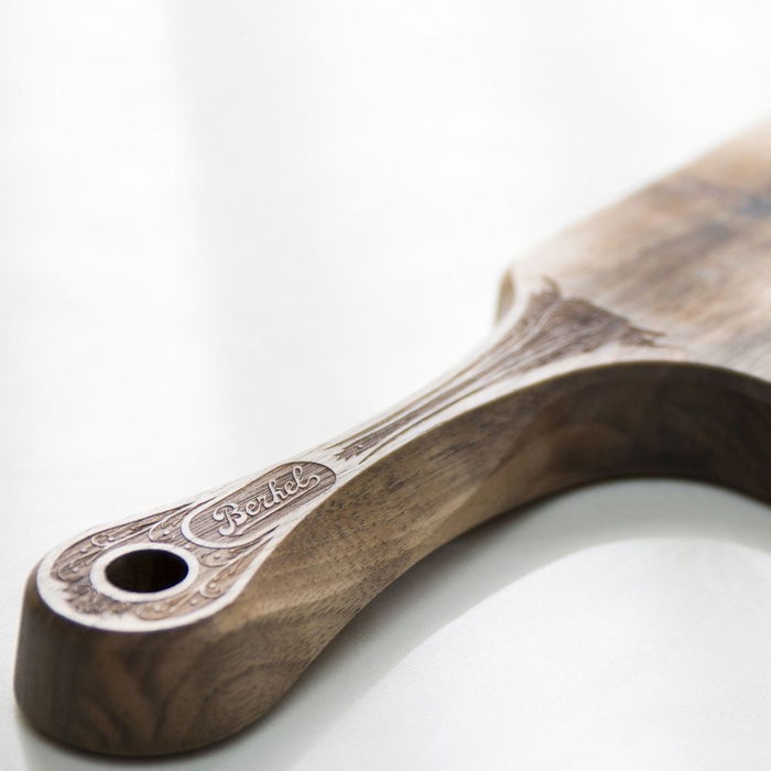 Berkel TAG000FACVO Tabla de Cortar Volano de Madera de Haya - Rectangular, 395 x 200 x 25 mm, con Agarradera