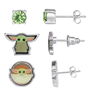 PEERS HARDY Set 3 Pares de Pendientes Baby Yoda Star Wars Grogu Diseño Piedras y Personaje Niña