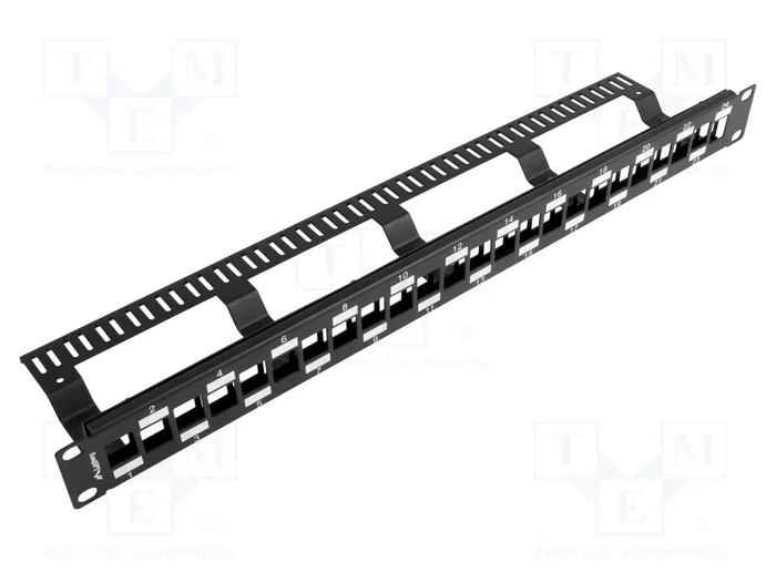 Lanberg PPKS-1224-B Patch Panel 24 Puertos 1U Escalonado Negro