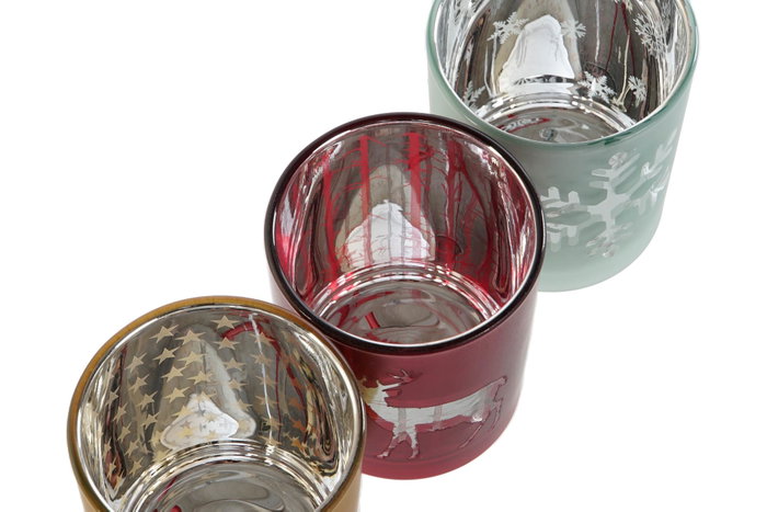 DKD Home Decor Portavelas de Cristal Estrella Surtido DKD Home Decor Portavelas de Cristal Estrella Surtido