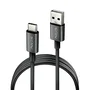 NGS Cable USB 2.0 Carga y Datos USB-A a USB-C Macho, Hasta 480 Mbps y 15W, 1 Metro, Negro, Referencia ZYRO-AC