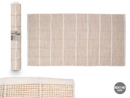Giftdecor Alfombra Artesanal 140 x 80 cm Cuadros Beige Poliéster Algodón (Set de 6)