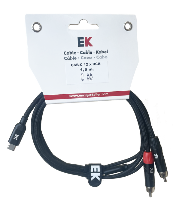 Cable Ek Audio Usb-C - X2/Rca 1,8 m Cable Ek Audio Usb-C - X2/Rca 1,8 m