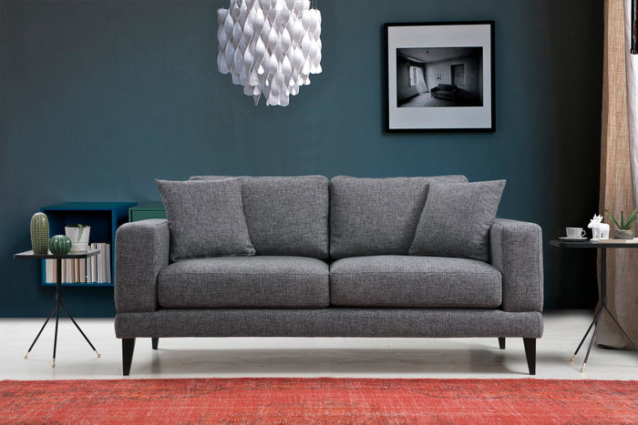Atelier Del Sofa Sofá Nórdico 2 Plazas Gris Oscuro 180x90x85 cm Atelier Del Sofa Sofá Nórdico 2 Plazas Gris Oscuro 180x90x85 cm