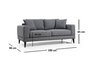 Atelier Del Sofa Sofá Nórdico 2 Plazas Gris Oscuro 180x90x85 cm