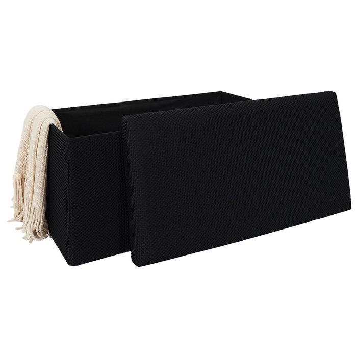 Home Deco Factory Banco Puf Plegable Atom Negro Colección Contemporain 76x38 cm Home Deco Factory Banco Puf Plegable Atom Negro Colección Contemporain 76x38 cm