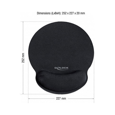 DeLOCK Alfombrilla de ratón ergonómica con reposamuñecas 227 x 252 mm DeLOCK Alfombrilla de ratón ergonómica con reposamuñecas 227 x 252 mm