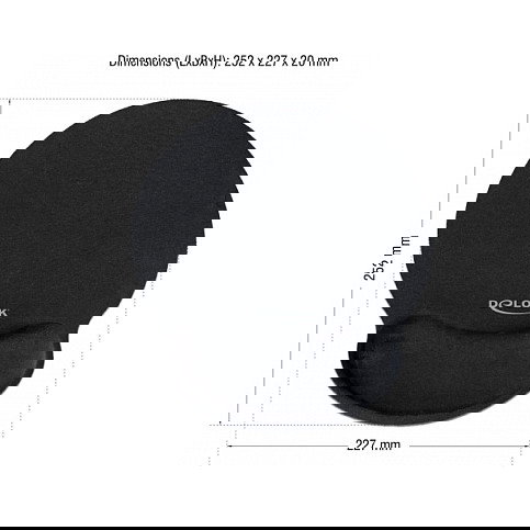 DELOCK Mousepad con soporte para la muñeca, forma redonda, color negro