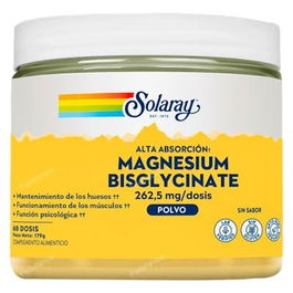 SOLARAY Magnesio Bisglicinato 179 Gr - Contribuye a Huesos, Músculos y Función Psicológica