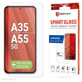DISPLEX Smart Glass 9H Protector de Pantalla para Samsung Galaxy A35 y A55 5G Transparente