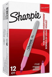 Sharpie Set de 12 Rotuladores Permanentes Fine Punta Fina Color Rosa - Referencia (Set de 12)