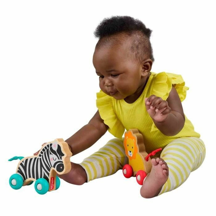 Fisher Price Animales de madera para empujar con forma de hueso