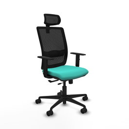 PIQUERAS Y CRESPO Silla de oficina Haches Turquesa y Negro