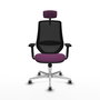 PIQUERAS Y CRESPO Silla de oficina Mardos con mecanismo Sincro, Morado y Negro