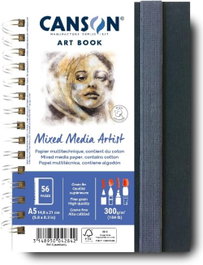 CANSON - GUARRO Cuaderno Mix Media Artist 14,8x21 28h 300g grano fino