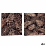 Lienzo Gift Decor Negro Hoja de planta 1,5 x 28 x 28 cm (36 Unidades)