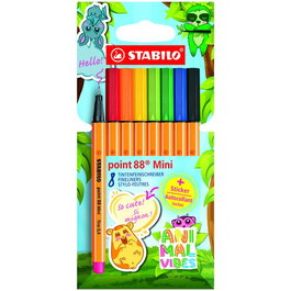 STABILO Point 88 Animal Vibes Estuche de 8 rotuladores de fibra