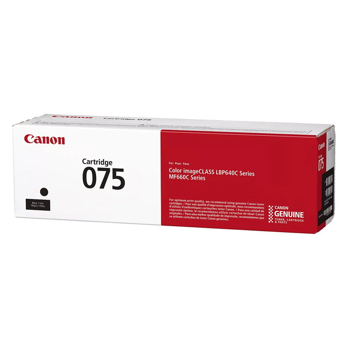 Canon 075 Cartucho de Tóner Original Negro 1300 páginas, Compatible con MF665Cdw/MF663Cdw/MF662Cdw/LBP647Cdw/LBP646Cdw, Referencia 6365C002
