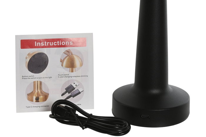 DKD Home Decor Lámpara de Sobremesa LED Metal Táctil Recargable (Pack de 2)