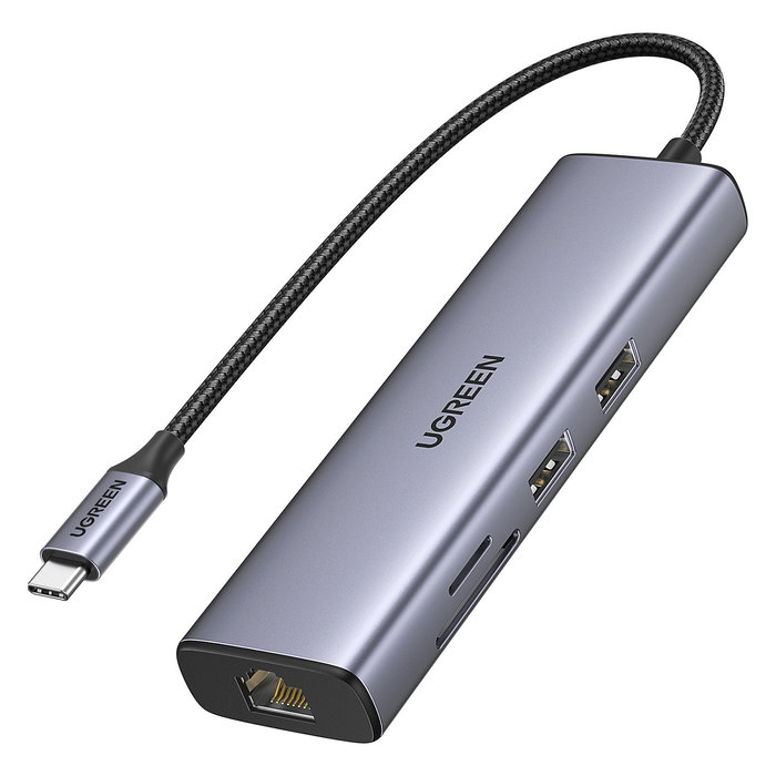 Ugreen Hub USB-C a 2x USB 3.0, HDMI, RJ45, SD/TF, PD Port 7 Puertos
