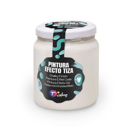 Tcolors Pintura Efecto Tiza Acrílica Blanco Nórdico 175 ml, Alta Cubrición, para Juguetes y Material Infantil, Aplicación con Rodillo, Brocha o Pincel, En71-3