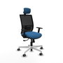 PIQUERAS Y CRESPO Silla de oficina Yunquera con mecanismo Sincro Azul claro y Negro