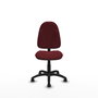 Silla de oficina Algarra con mecanismo Contacto permanente básico tapizada con Similpiel color Granate. Equipada con Base poliamida negra, Sin brazos y Ruedas de parqué