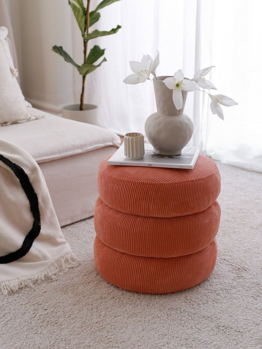 Atelier Del Sofa Puf de Peluche Coral 40x40x40 cm Atelier Del Sofa Puf de Peluche Coral 40x40x40 cm