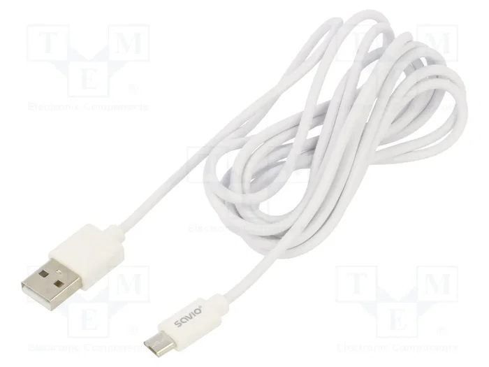 SAVIO Cable USB 2.0 de USB A a Micro USB B, 2m, Blanco SAVIO Cable USB 2.0 de USB A a Micro USB B, 2m, Blanco