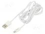 SAVIO Cable USB 2.0 de USB A a Micro USB B, 2m, Blanco