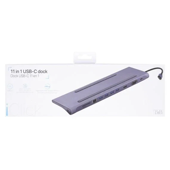 TNB HUB USB-C 11 en 1 DOCKUSBC11 Plata