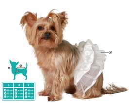 Circo Disfraz para Mascota Tutú Blanco Talla S para Perro o Gato