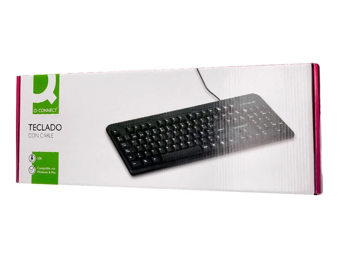 Q-connect Teclado negro con cable de 1,5 m compatible con Windows Q-connect Teclado negro con cable de 1,5 m compatible con Windows