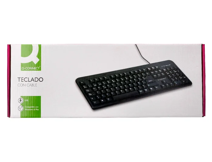 Q-connect Teclado negro con cable de 1,5 m compatible con Windows Q-connect Teclado negro con cable de 1,5 m compatible con Windows