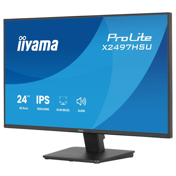 iiyama ProLite X2497HSU-B1 Monitor 23.8" Full HD IPS 120Hz 4ms Adaptive Sync HDMI DisplayPort USB 4W Altavoces Negro Sin Marco