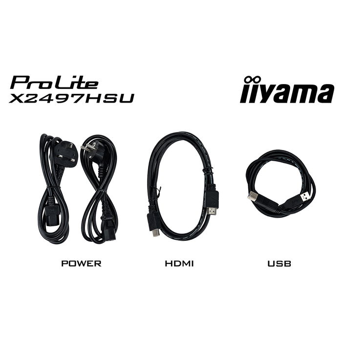 iiyama ProLite X2497HSU-B1 Monitor 23.8" Full HD IPS 120Hz 4ms Adaptive Sync HDMI DisplayPort USB 4W Altavoces Negro Sin Marco
