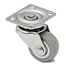 Q&Q Rueda Giratoria Brooke H37 Ø30mm Aro de Goma Plástico Altura 37mm